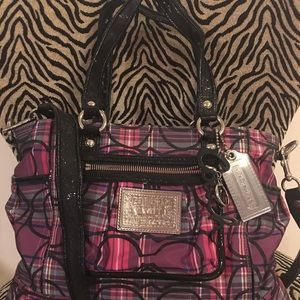 Coach Poppy Tartan Glam Tote